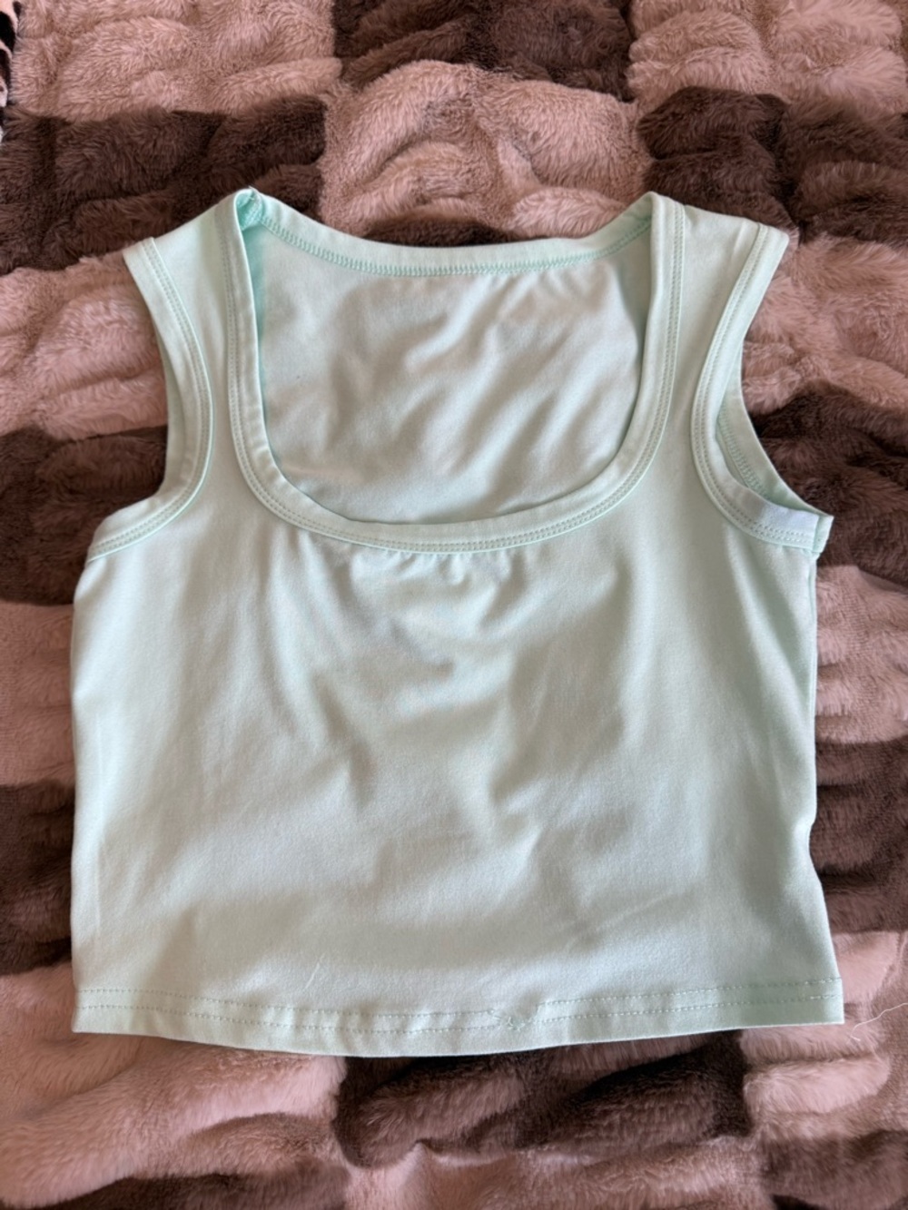 SHEIN Mint Scoop Neck Crop Tank